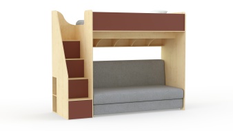 Кровать с диваном Пример 18 BMS с лестницей