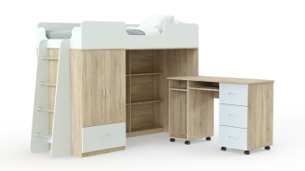 Кровать-чердак Миф 3 BMS со шкафом