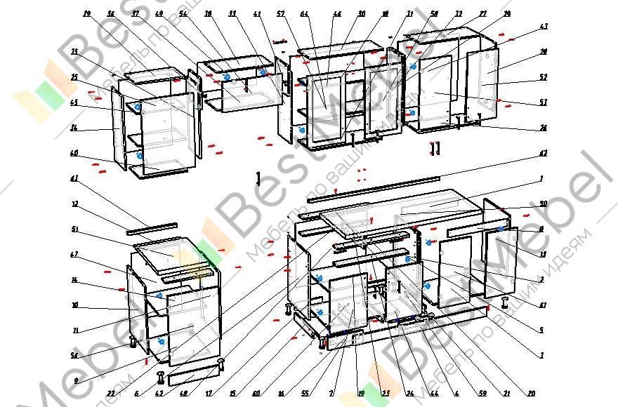 Схема сборки кухни маша