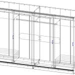 Шкаф купе Миллениум-4 BMS(Белье - Платье - Платье - Белье (3 полки) (4))