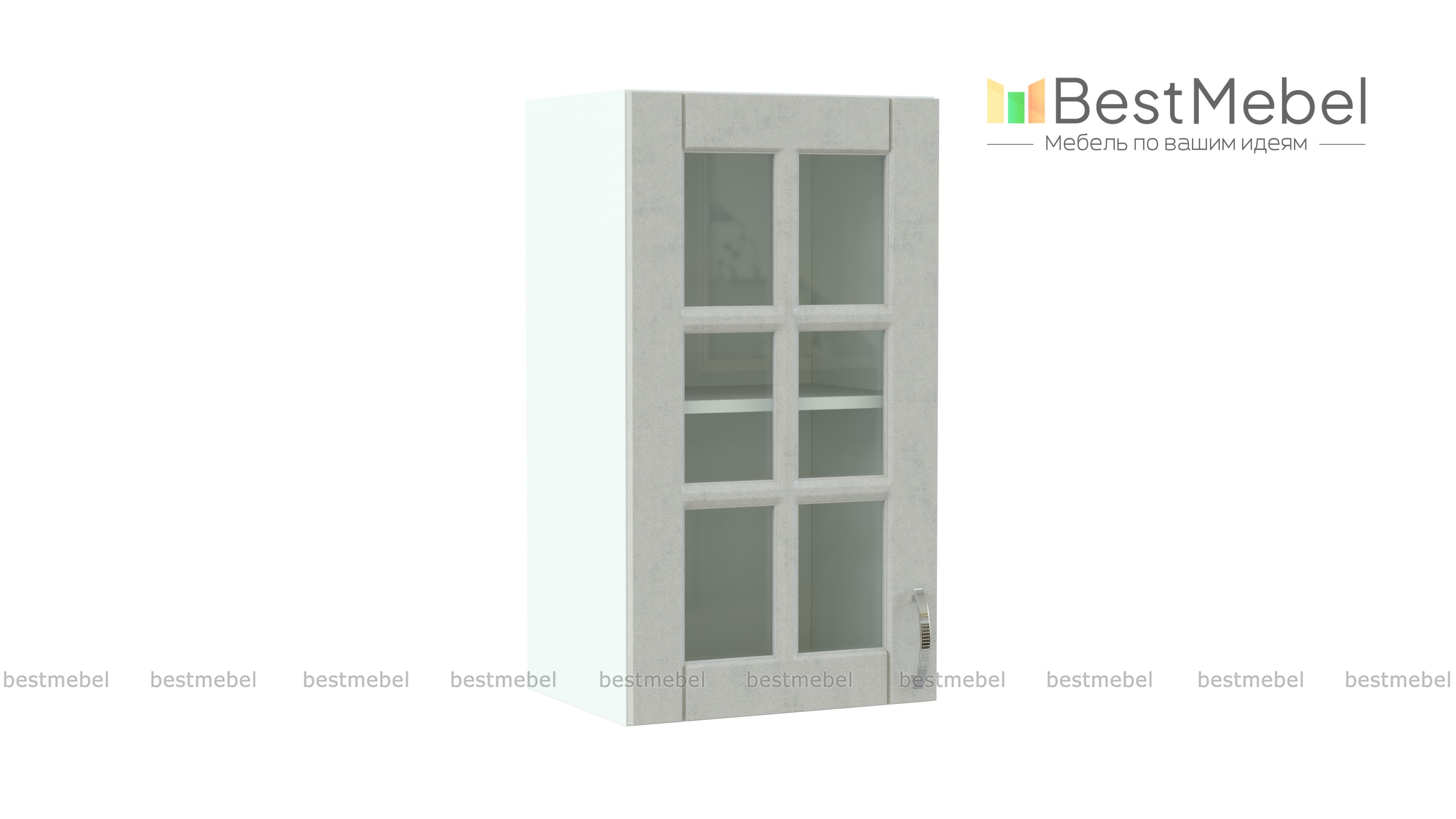 Шкаф верхний Лондон со стеклом BMS - Фото