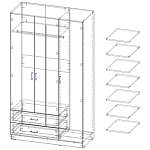 ШКАФ 3.2 Шатурский BMS (Платье - Белье)