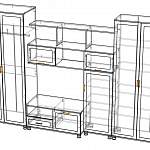 Чертеж Мебельная стенка Верона 3 BMS