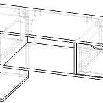 Чертеж Навесной письменный стол Прима 24 BMS