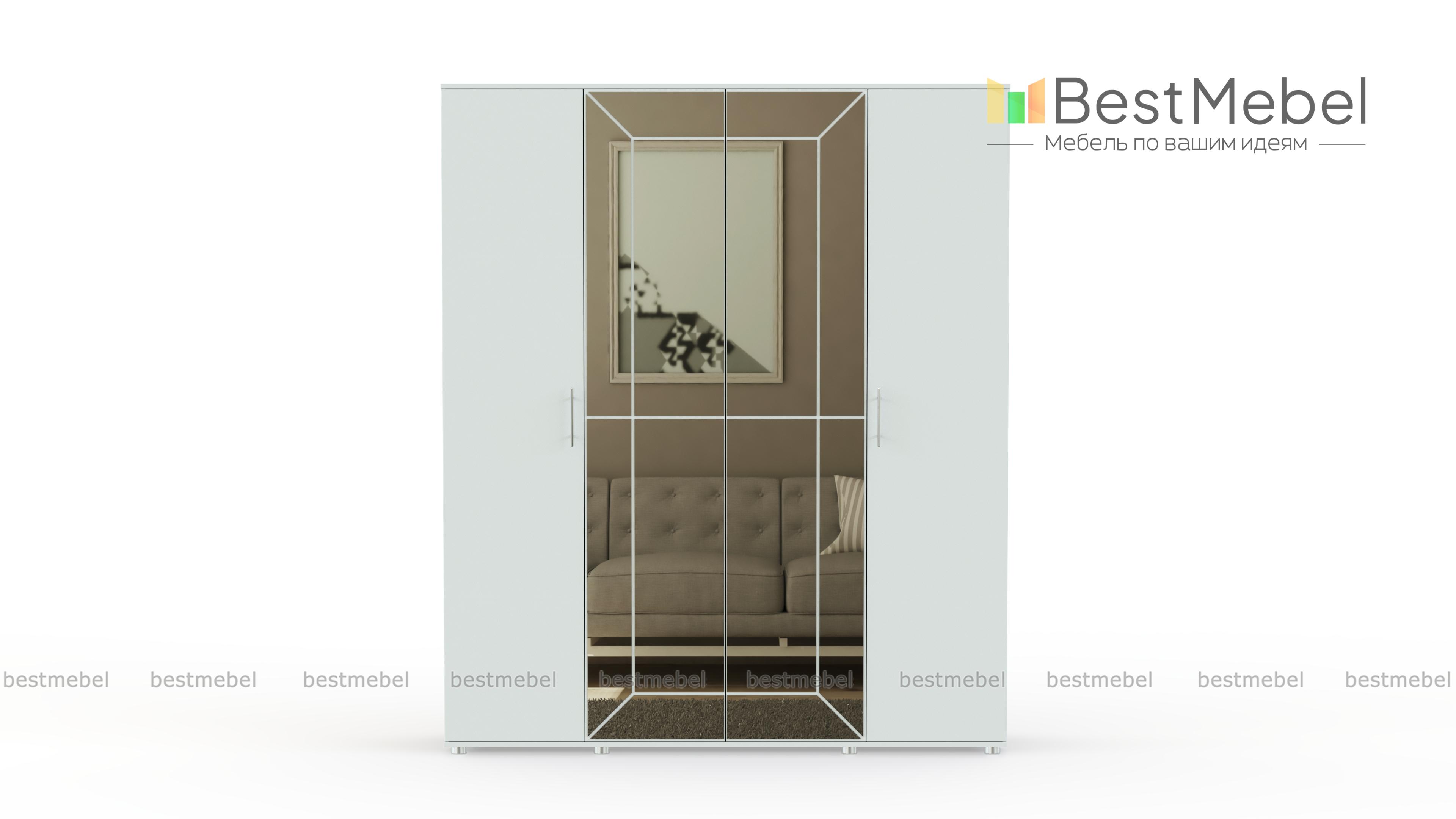 Шкаф 4-х дверный Амели BMS - Фото