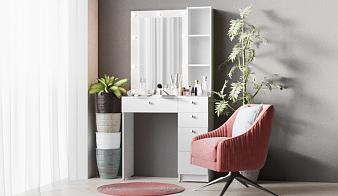 Туалетный столик с подсветкой Мирроу 7 BMS (1200х1630х400)