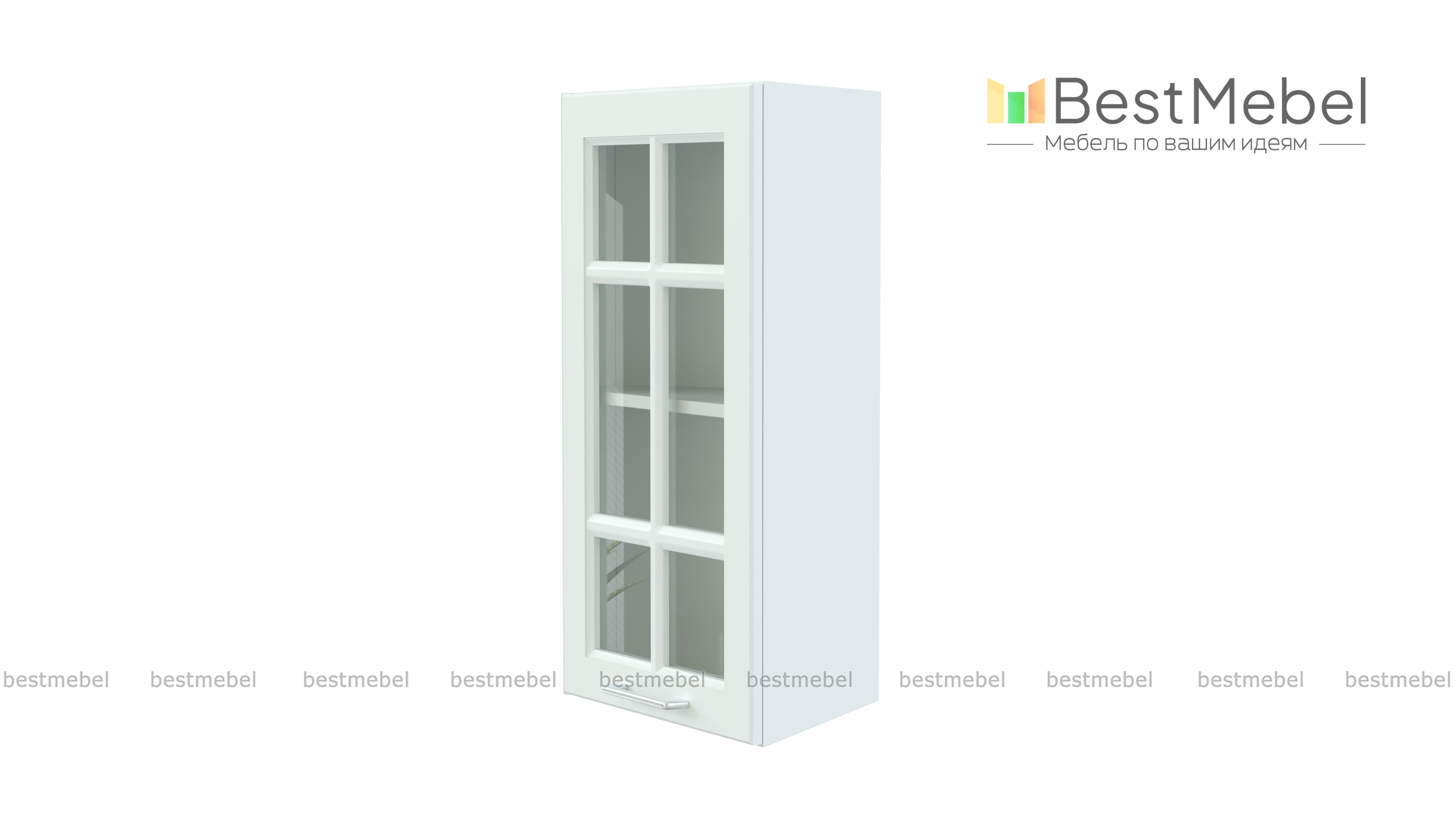 Шкаф верхний торцевой остекленный Европа BMS - Фото